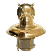 Nautical Maritime Brass Wall Light Fixture with Milk Glass Shade & Junction Box