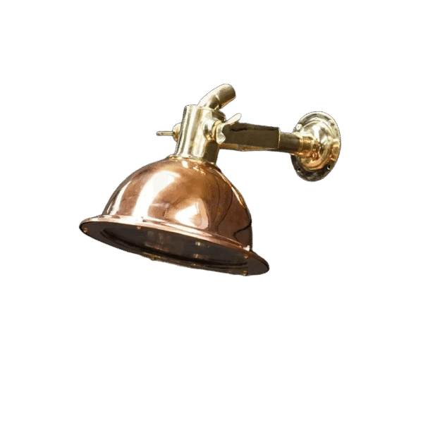NAUTICAL MARINE ANTIQUE FIXTURE COPPER & BRASS CEILING LIGHT SHIP CARGO LIGHT