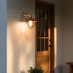 NAUTICAL MARINE BRASS WALL SCONCE OUTDOOR SHIP LIGHT WITH COPPER SHADE
