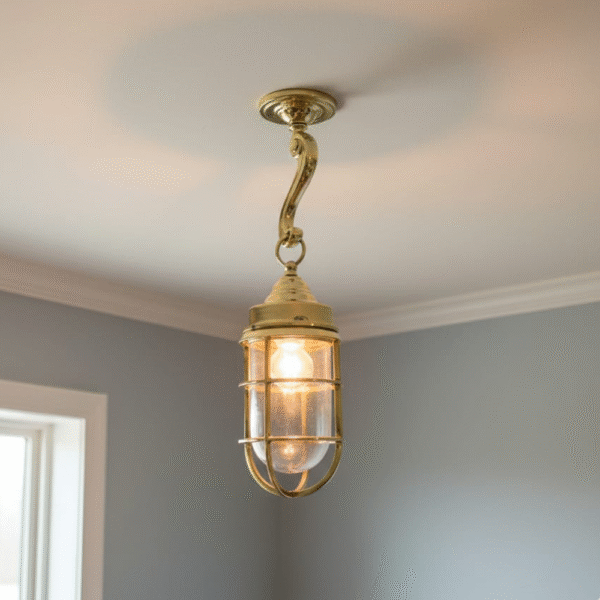 Nautical American Bulkhead Ceiling Hanging Brass Light