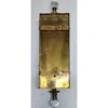 Pair of Vintage Art Deco Brass Lamp; Milk & Blue Glass Rod Wall Sconces Metro Light