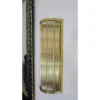 Pair of Vintage Art Deco Wall Sconces, Brass Lamp; Glass Rod Ship Light