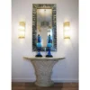 Pair of Vintage Art Deco Wall Sconces, Brass Lamp; Glass Rod Ship Light