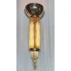 Pair Vintage Art Deco Wall Sconces in Nickel Brass Lamp; Glass Rod Ship Light