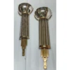 Pair Vintage Art Deco Wall Sconces in Nickel Brass Lamp; Glass Rod Ship Light
