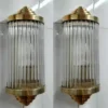 Skyscraper Vintage Art Deco Wall Sconces in Brass & Glass – a Pair