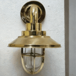 Nautical Bulkhead Light Marine Solid Brass Wall Light With Shade