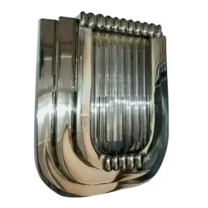 Vintage Art Deco Skyscraper Rod Ship Wall Sconce in Brass & Glass
