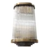 Vintage Art Deco 4 Light Skyscraper Rod Ship Light Wall Sconces Fixture in Brass & Glass