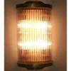 Vintage Art Deco 4 Light Skyscraper Rod Ship Light Wall Sconces Fixture in Brass & Glass