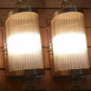 Vintage Art Deco Brass Case & Glass Rod Wall Sconces – a Pair