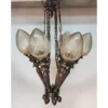 Vintage Art Deco Nouveau Mashaal 6 Light Hanging Chandelier
