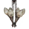 Vintage Art Deco Nouveau Mashaal 6 Light Hanging Chandelier