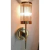 Vintage Art Deco Rod Ship Wall Sconces Fixture in Brass & Glass – a Pair
