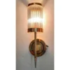 Vintage Art Deco Rod Ship Wall Sconces Fixture in Brass & Glass – a Pair