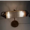 Vintage Art Deco Skyscraper Bankers Table Lamp in Brass & Glass