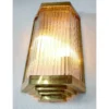 Vintage Art Deco Skyscraper Rod Ship Light Wall Sconces Fixture in Brass & Glass