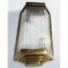 Vintage Art Deco Skyscraper Rod Ship Light Wall Sconces Fixture in Brass & Glass