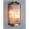 Vintage Art Deco Skyscraper Rod Ship Light Wall Sconces Fixture in Brass & Glass
