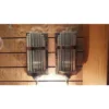 Vintage Art Deco Skyscraper Rod Ship Wall Sconces Fixture in Brass & Glass – a Pair