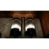 Vintage Art Deco Skyscraper Rod Ship Wall Sconces Fixture in Brass & Glass – a Pair