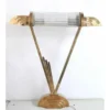 Vintage Art Deco Skyscraper Table Lamp in Brass & Glass