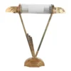 Vintage Art Deco Skyscraper Table Lamp in Brass & Glass