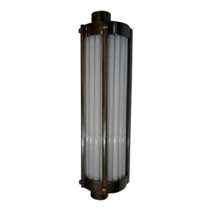 Vintage Art Deco Wall Sconces Fixture Brass & Milk Glass Rod Ship Light