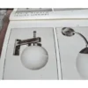 Vintage Art Deco Wall Sconces in Nickel Brass & Milk Glass Shade