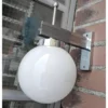 Vintage Art Deco Wall Sconces in Nickel Brass & Milk Glass Shade
