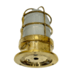Vintage-Style Brass Bulkhead Ceiling Light – Nautical Ship Lamp with Frosted Glass