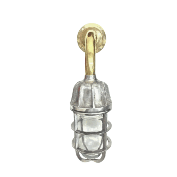Nautical Vintage Style Bulkhead Passage Way Aluminium & Brass Arm Light 2 pieces
