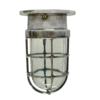 Mid Century Ship Bulkhead Ceiling Lamp Aluminum Nautical Metal Fixture 2 pieces