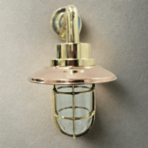 NAUTICAL VINTAGE STYLE BULKHEAD WALL MOUNT BRASS LIGHT COPPER SHADE
