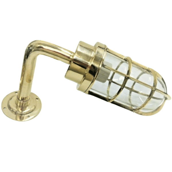 NAUTICAL VINTAGE STYLE BULKHEAD WALL MOUNT BRASS LIGHT COPPER SHADE