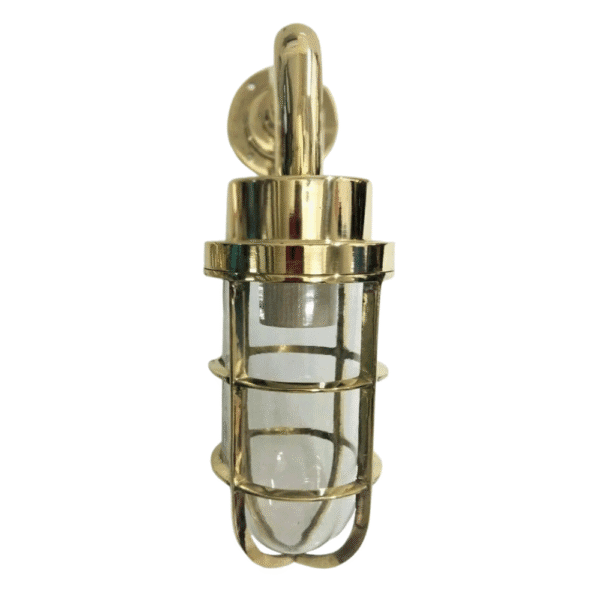 NAUTICAL VINTAGE STYLE BULKHEAD WALL MOUNT BRASS LIGHT COPPER SHADE