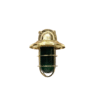 Vintage Nautical Brass Wall Light with Green Glass | Marine Bulkhead Fixture