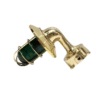 Vintage Nautical Brass Wall Light with Green Glass | Marine Bulkhead Fixture