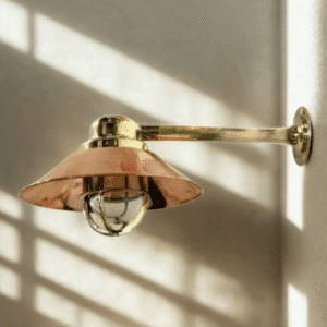 Vintage Antique Brass Bulkhead Nautical Wall Sconces Light Fixture-Copper Shade