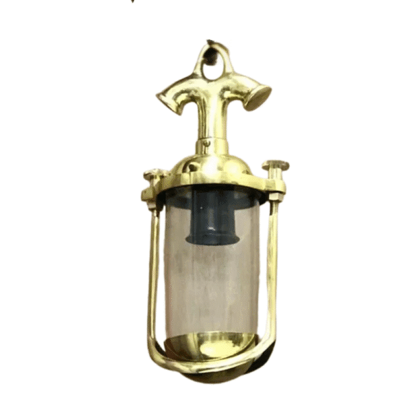Nautical Vintage Style Hanging Bulkhead Brass & Copper Shade Light