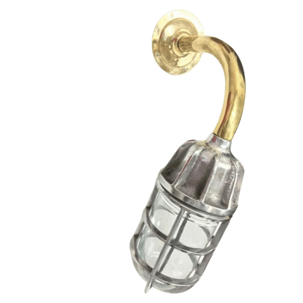 Nautical Vintage Style Bulkhead Passage Way Aluminium & Brass Arm Light 2 pieces