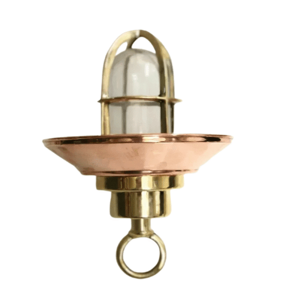 Nautical Marine Solid Brass Bulkhead Pendant Hanging Ship Cargo Light With Shade