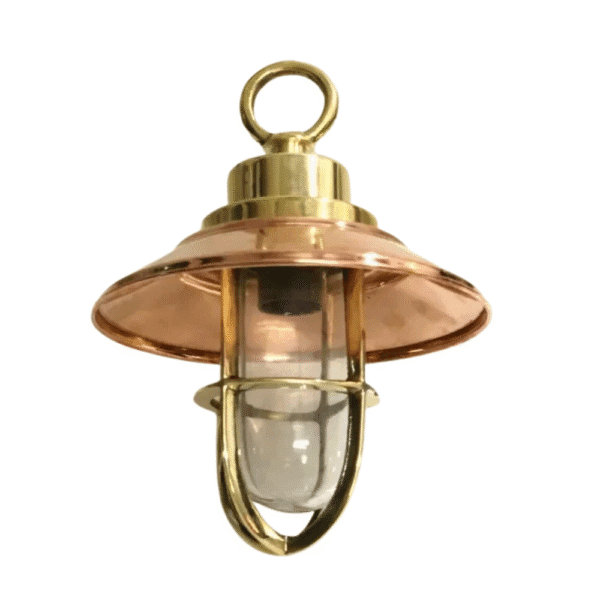 Nautical Marine Solid Brass Bulkhead Pendant Hanging Ship Cargo Light With Shade