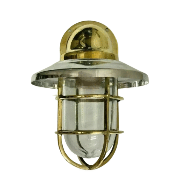 Nautical Style Brass Wall Sconce Bulkhead Light with Aluminum Shade 2 pieces
