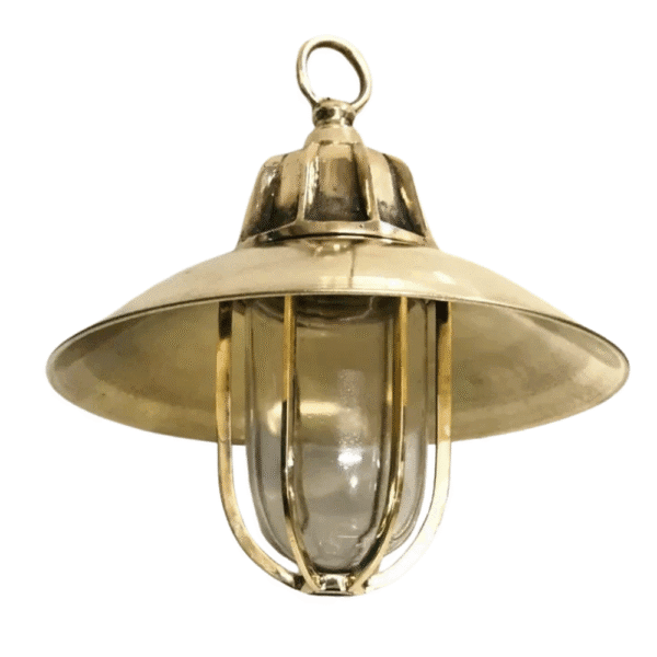 Nautical Marine Antique Bulkhead Ceiling Brass Hanging New Light with Shade