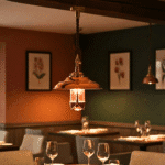 Nautical Vintage Style Hanging Bulkhead Brass & Copper Shade Light
