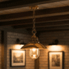 Nautical Marine Antique Bulkhead Ceiling Brass Hanging New Light with Shade
