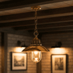 Nautical Marine Antique Bulkhead Ceiling Brass Hanging New Light with Shade
