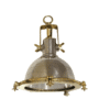 ANTIQUE EXTERIOR PENDANT HANGING LIGHT FIXTURE NAUTICAL ALUMINUM & BRASS