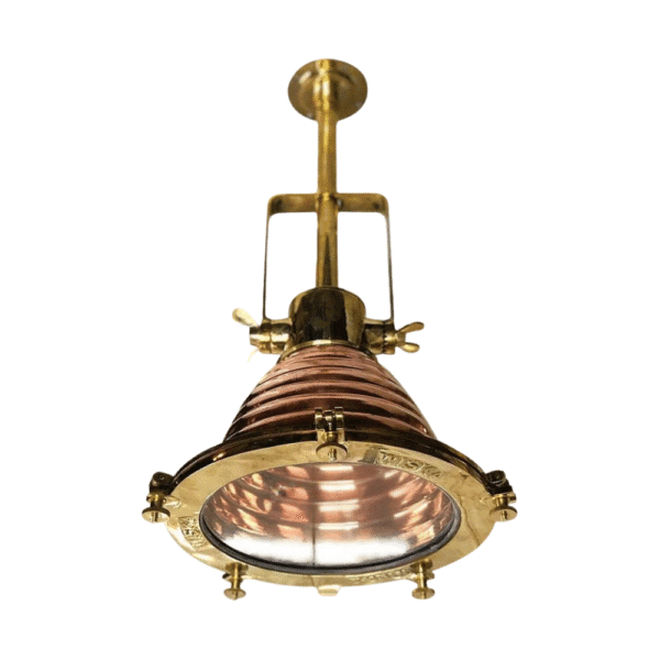 Nautical Marine Copper And Brass Ship Hanging Cargo Pendant Spot Light